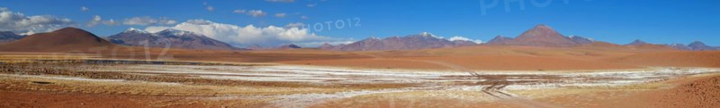 Mountain panorama in the Atacama Desert in Chile near San Pedro de Atacama