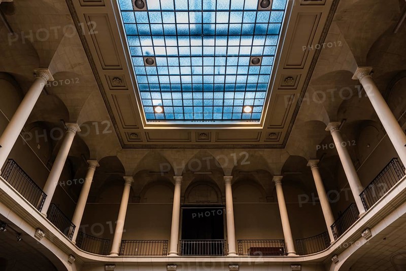 Brussels, Belgium, 11 11 2018: Interior ceiling view of the Royal museum of Art and History, Europe