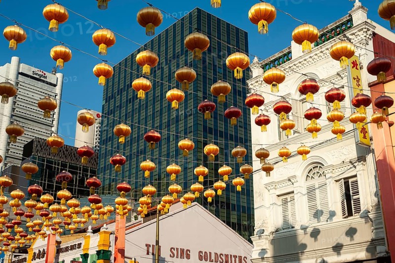 15.03.2019, Singapore, Republic of Singapore, Asia, Annual street decoration with lanterns for the Chinese Lunar New Year along South Bridge Road in Singapore's Chinatown district, Asia