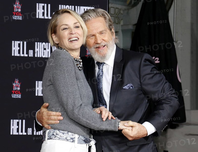 Sharon Stone and Jeff Bridges at Jeff Bridges Hand And Footprint Ceremony held at the TCL Chinese Theatre IMAX in Hollywood, USA on January 6, 2017