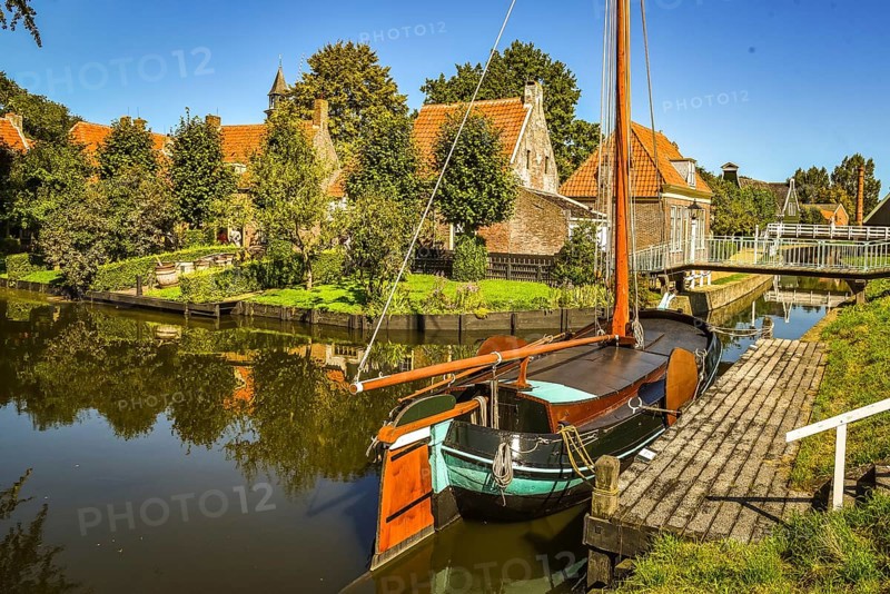 Enkhuizen, the Netherlands. September 2020. the old port with its traditional fishing boats in Enkhuizen.