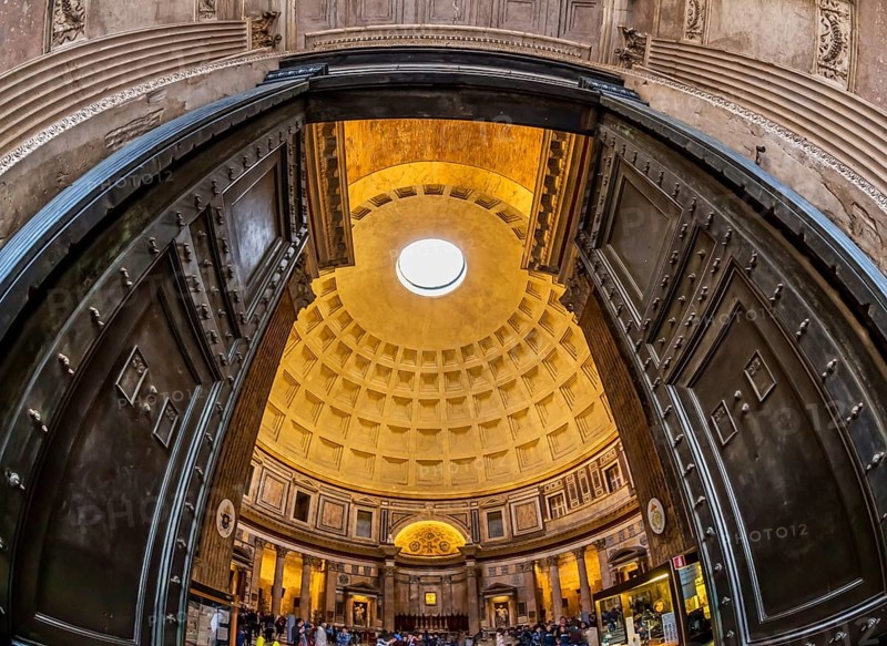 Italy, Rome, Pantheon. Interior view of the ancient dome Austria, Europe