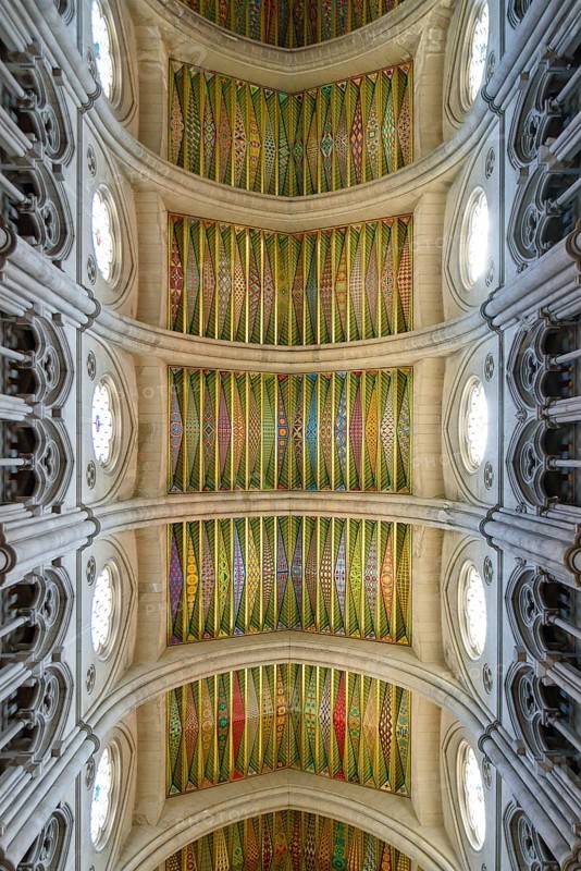 Ceiling of Almudena Cathedral in Madrid, Spain, Europe
