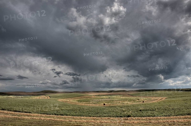 Prairie Road Storm Clouds Saskatchewan Canada field