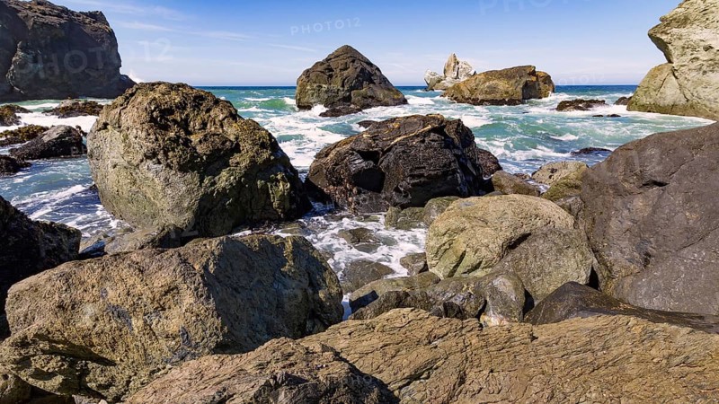 Rocky Beach Landscape, Color Image, Pacific Northwest