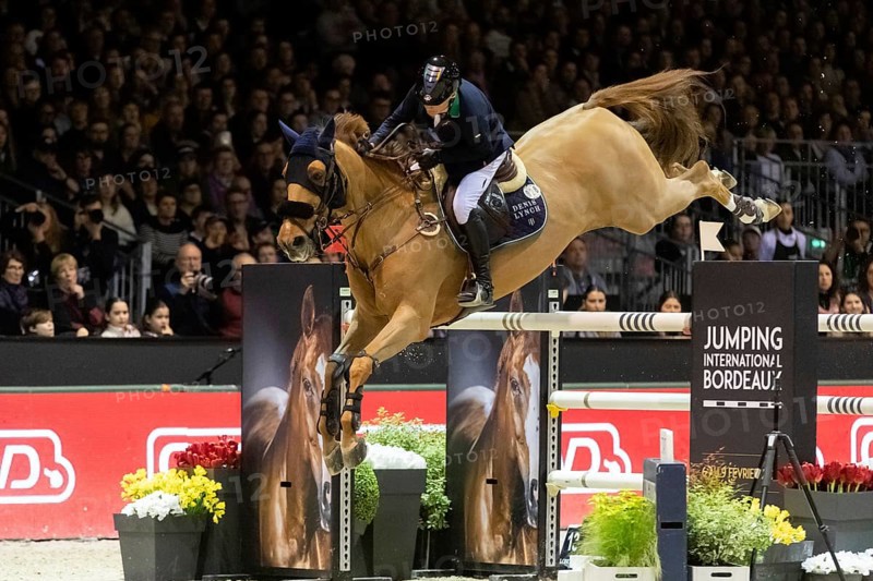 Denis Lynch of Ireland competes in the equestrian Audi Grand Prix at Jumping International Bordeaux, in Bordeaux, France, Europe
