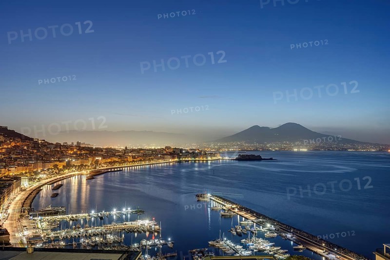 The Gulf of Naples with Mount Vesuvius in front of sunrise