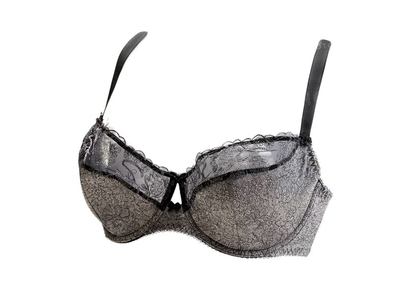 Grey bra in volume. Isolate on white