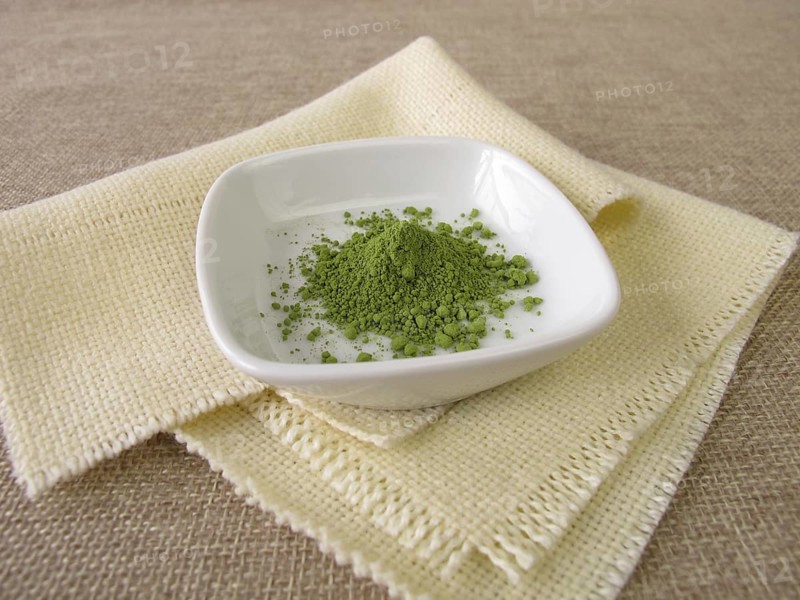Ground matcha tea powder