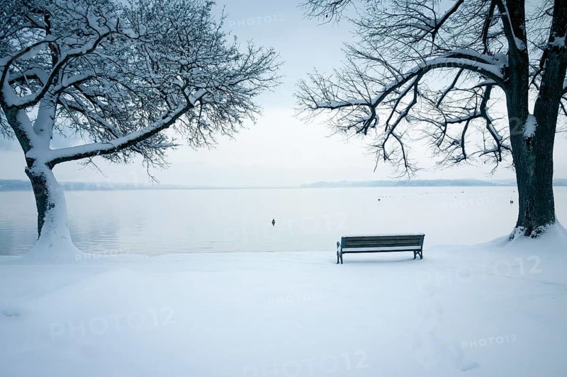 An image of Tutzing at Starnberg Lake covered in snow