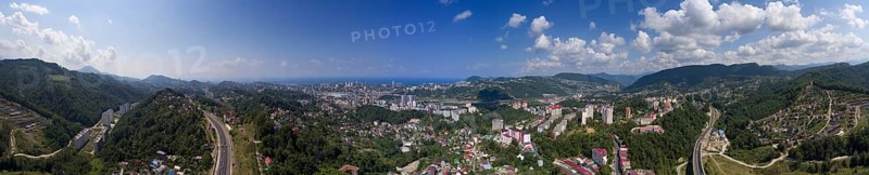 Aerial panorama view on Sochi city at summer, Russia, Europe