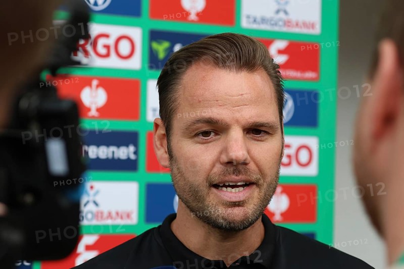 Mario Klotz (Head Coach FC 08 Villingen) at press conference, PK after the match for the DFB Cup 2022-23, 1st round: DFB Cup 2024-25, 1st main round: FC 08 Villingen, 1. FC Heidenheim 1846