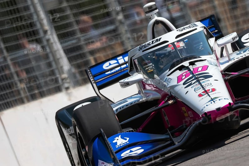 NTT INDYCAR SERIES driver, Felix Rosenqvist (60) of Varnamo, Sweden, travels through the turns during a practice session for the Ontario Honda Dealers Indy Toronto at Streets of Toronto in Toronto ON, Europe
