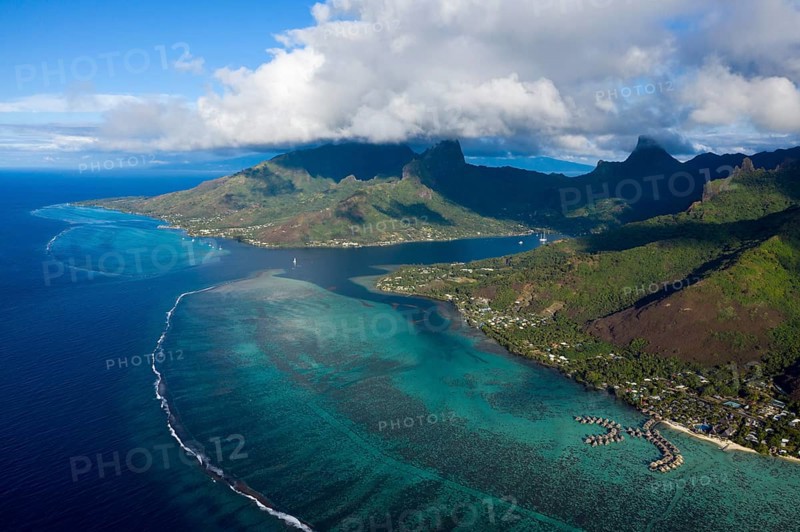 View of the Baie de Cook, Moorea, French Polynesia, Oceania