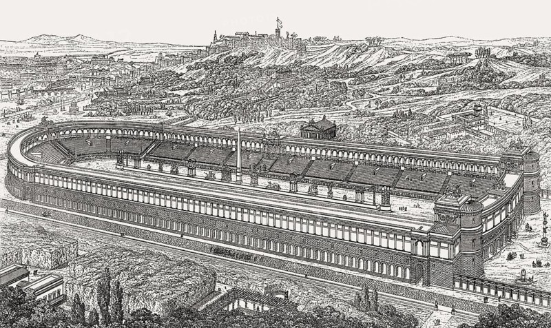 The Circus of Nero or Circus of Caligula, ancient Rome, reconstruction