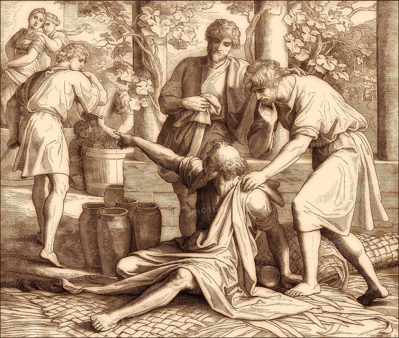 Noah Curses Ham, Old Testament, by Julius Schnorr von Carolsfeld, 1860