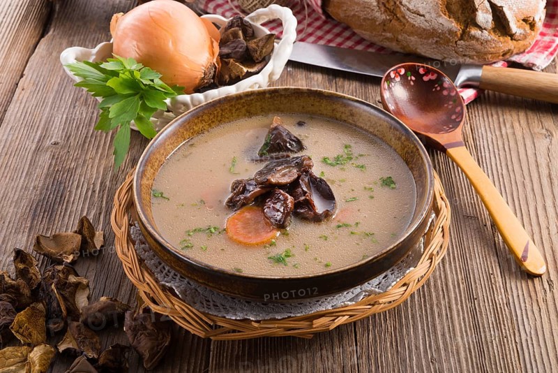Stone mushroom soup