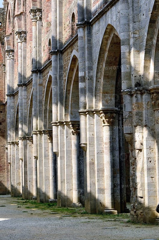 The ruins of San Galgano Abbey in Tuscany