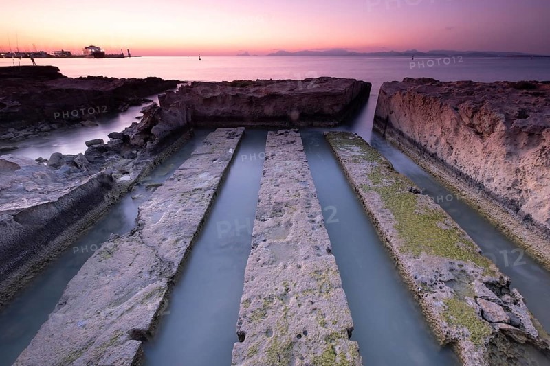 Irrigation canal of the salt flats, Sa Siquia, la Savina, Formentera, Pitiusas Islands, Balearic Community, Spain, Europe