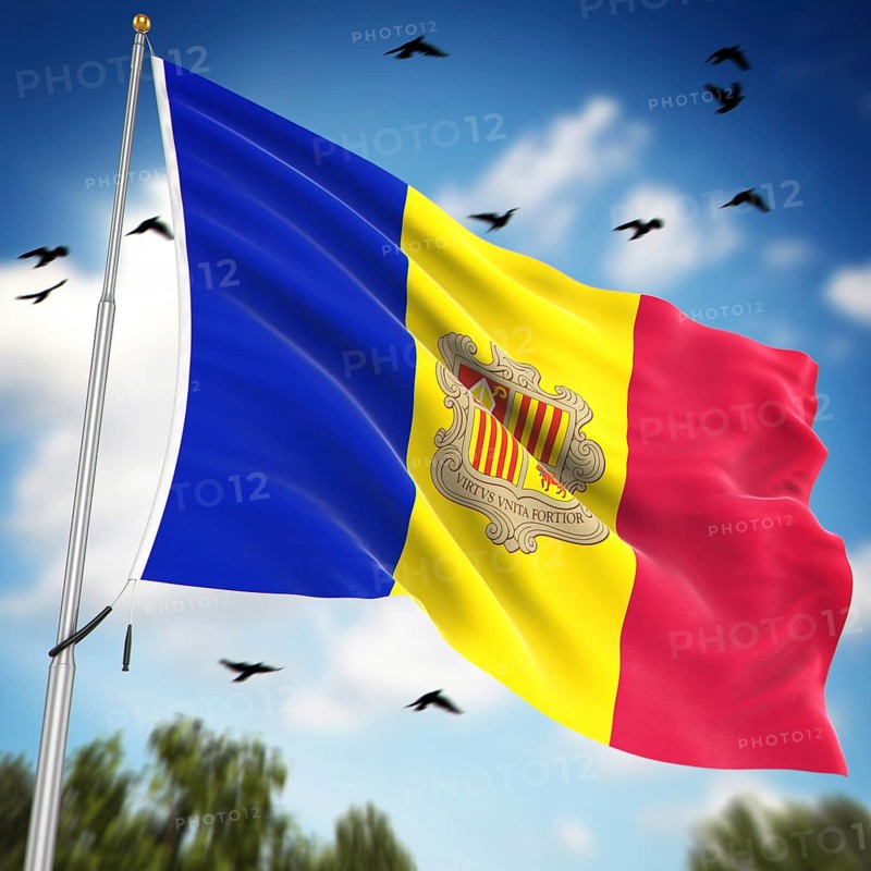 Flag of Andorra, This is a computer generated and 3d rendered image