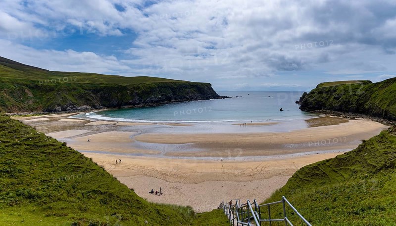 A view of the beautiful Silver Strand and horseshoe bay at Malin Beg on the Wild Atlantic Way of Ireland