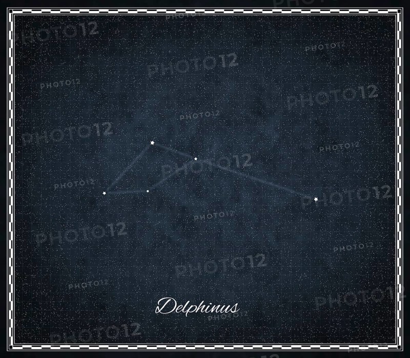 Delphinus star constellation, Night sky, Cluster of stars, Deep space, Dolphin constellation