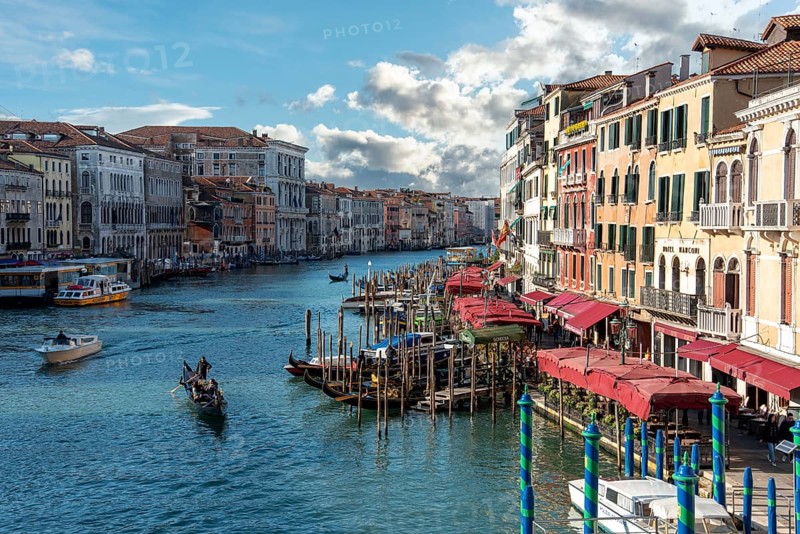 Canal Grande from Rialto Bridge in Venice, Italy, Europe