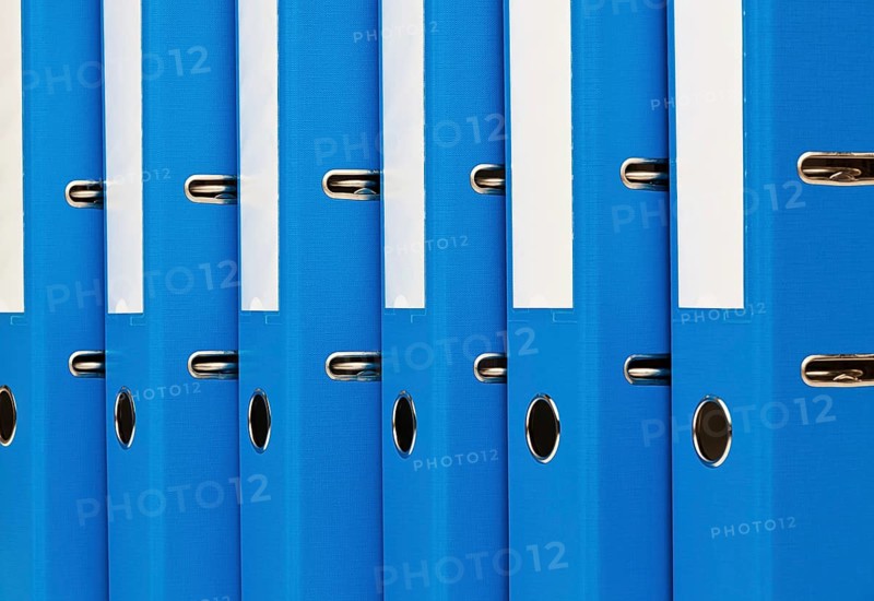 File folders with documents and papers. Storage of contracts. Austria