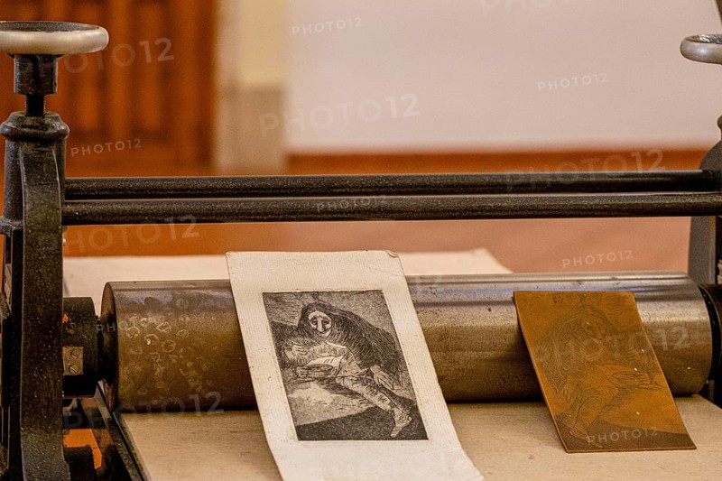 The disasters of war, 1810 -1814, Francisco de Goya, first printing of 1863, made by the Royal Academy of Fine Arts of San Fernando de Madrid, convent of San Francisco, Santo Domingo de la Calzada, La Rioja, Spain, Europe