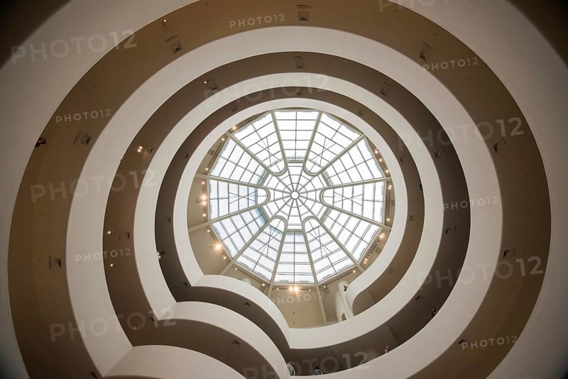 NEW YORK, USA, AUGUST 21, 2022, Atrium and stairs at famous Guggenheim museum in New York, USA, North America