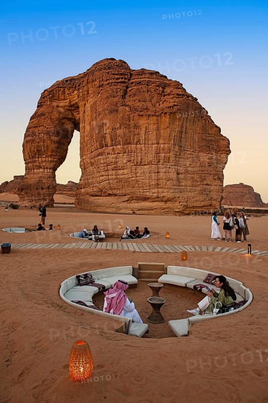 Jebel al Fil, elephant rock, sandstone, Al Ula, Saudi Arabia, Asia