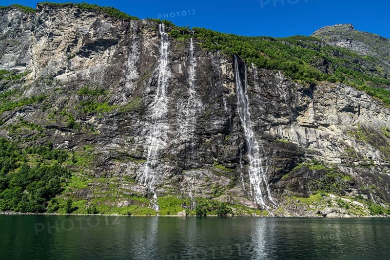 The seven sisters is a waterfall at the Geirangerfjord in Norway