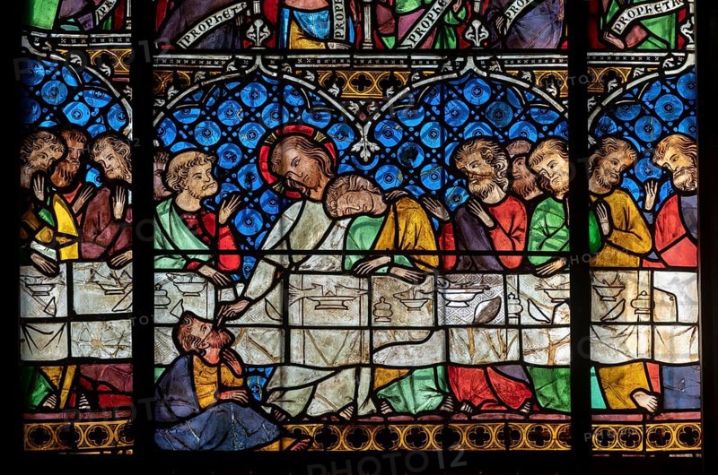 Strasbourg Cathedral, Cath?drale Notre-Dame de Strasbourg, south aisle, 3rd window from the west, Passion story, Last Supper