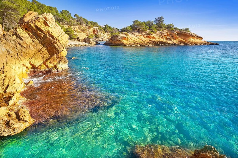 Ametlla L'ametlla de mar beach illot in Costa dorada of Tarragona in Catalonia