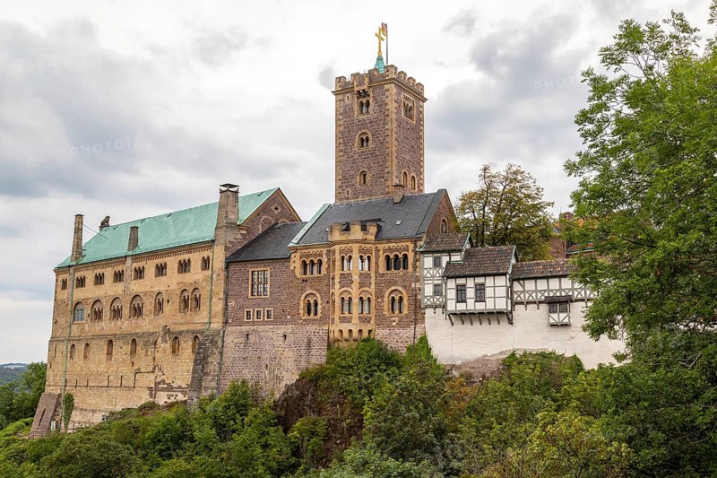 Scenic view on the castle Wartburg, UNESCO World Heritage near Eisenach, Thuringia
