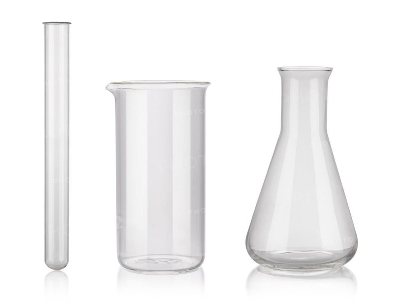 Test-tubes isolated on white. Laboratory glassware