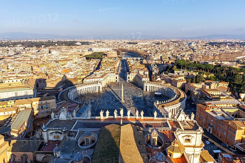 Rome St Peter's Square in the Vatican Skyline from above in Rome, Italy, Europe