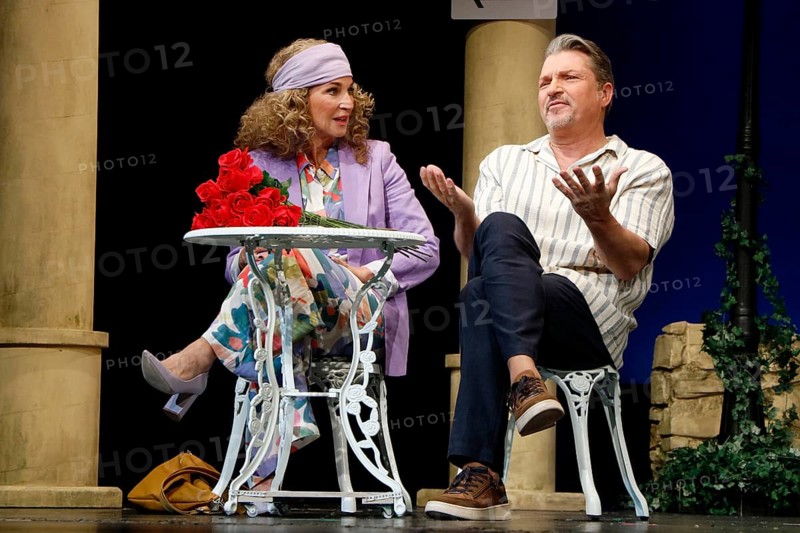 Caroline Beil and Hardy Krüger jr. at the photo rehearsal of Fisch sucht Fahrrad at the Schlossparktheater in Berlin on 14.05.2025