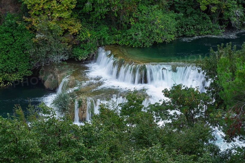 Skradinski buk waterfalls, Krka National Park, Sibenik-Knin region, Dalmatia, Croatia, Europe