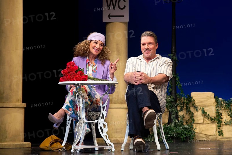 Caroline Beil, Hardy Krüger, FISCH SUCHT FAHRRAD, photo rehearsal on 14.05.2025 at the palace gardens Theatre, Berlin, premiere: 17.05.2025