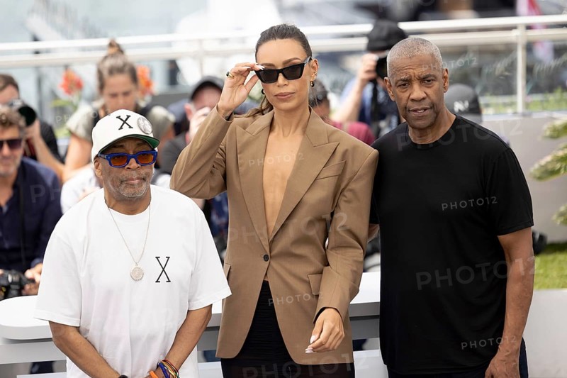 Cannes, France - 19.5.2024: Spike Lee, Ilfenesh Hadera, Denzel Washington during the photocall - Highest 2 Lowest - during the 78th Cannes International Film Festival. The film festival will take place from 13 to 24 May 2025