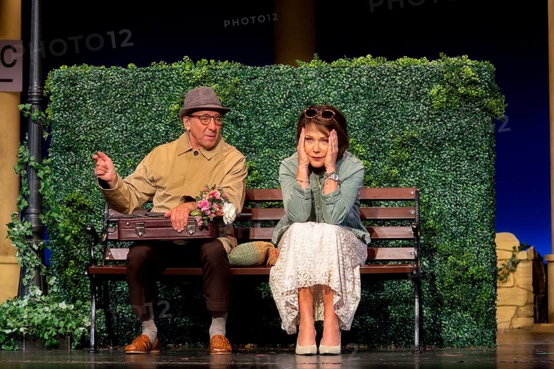 Janina Hartwig, Dieter Landuris, FISCH SUCHT FAHRRAD, photo rehearsal on 14.05.2025 at the palace gardens Theatre, Berlin, premiere: 17.05.2025