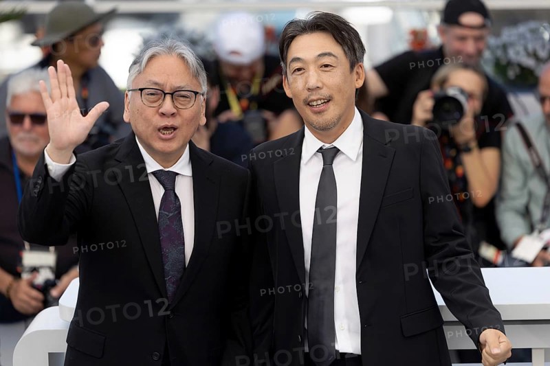 Cannes, France - 15.5.2024: Kazuo Ishiguro and Kei Ishikawa during the photocall for A PALE VIEW OF HILLS at the 78th Cannes International Film Festival. The film festival will take place from 13 to 24 May 2025