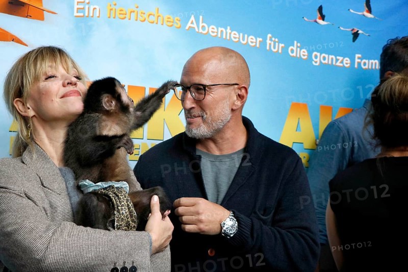 Heike Makatsch and Benno Fürmann at the Berlin premiere of AKIKO - DER FLIEGENDE AFFE at the Filmtheater am Friedrichshain in Berlin on 25 May 2025