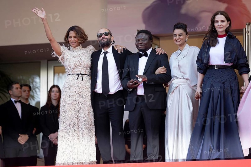 Cannes, France - 24.5.2024: Juliette Binoche, Jury President (not pictured) of the 78th Cannes Film Festival, and Jury Members (L-R) Halle Berry, Payal Kapadia, Alba Rohrwacher, Leila Slimani, Dieudo Hamadi, Hong Sang-soo (not pictured), Carlos Reygadas (not pictured), Jeremy Strong (not pictured) during the Closing Ceremony at the 78th Cannes International Film Festival. The film festival will take place from 13 to 24 May 2025