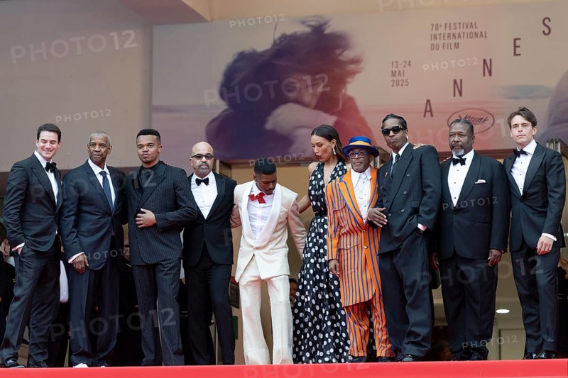 Cannes, France - 19.5.2024: Jason Michael Berman, Denzel Washington, Elijah Wright, Jeffrey Wright, Aubrey Joseph, Ilfenesh Hadera, Spike Lee, A$AP Rocky, Wendell Pierce and Alan Fox during the - Highest 2 Lowest - Red Carpet during the 78th Cannes International Film Festival. The film festival takes place from 13 to 24 May 2025