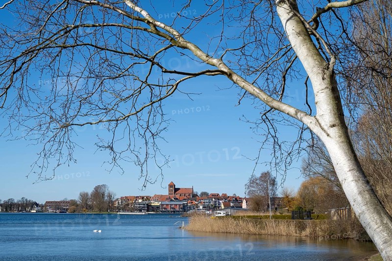 Town view Waren an der Müritz with St Georgen church, Mecklenburg Lake District, Mecklenburg, Mecklenburg-Vorpommern, Germany, Europe