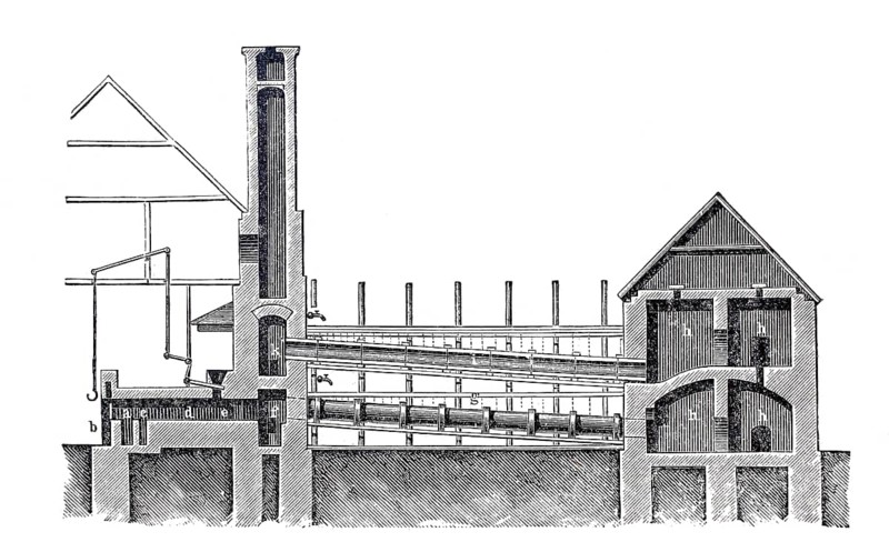Mercury furnace, Alberti furnace, around 1870, England, digitally improved reproduction of a 19th century model, historical