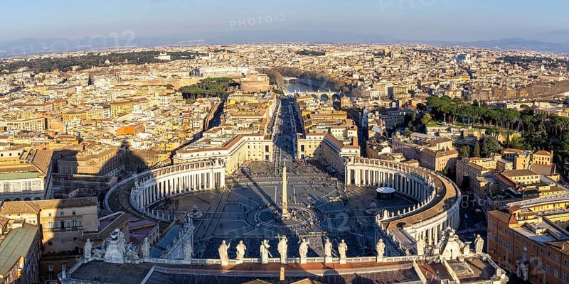 Rome St Peter's Square in the Vatican Skyline Panorama from above in Rome, Italy, Europe