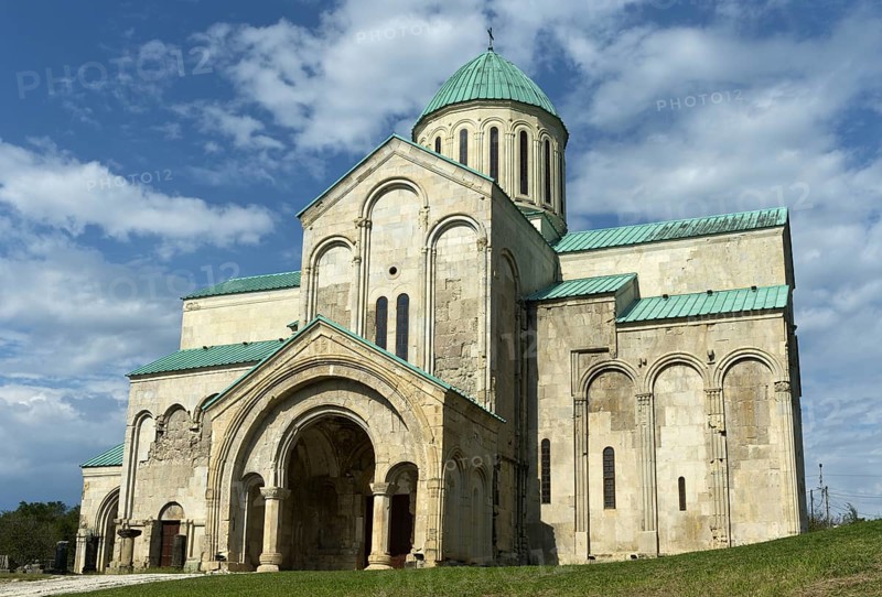 South façade with vestibule, Bagrati Cathedral, Kutaisi Cathedral, former UNESCO World Heritage Site, Kutaisi, Imeretia, Georgia, Asia